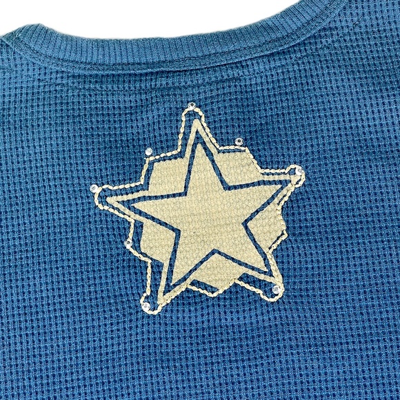 Indigo 30 Studded Star Blue Thermal T-Shirt - Picture 5 of 6